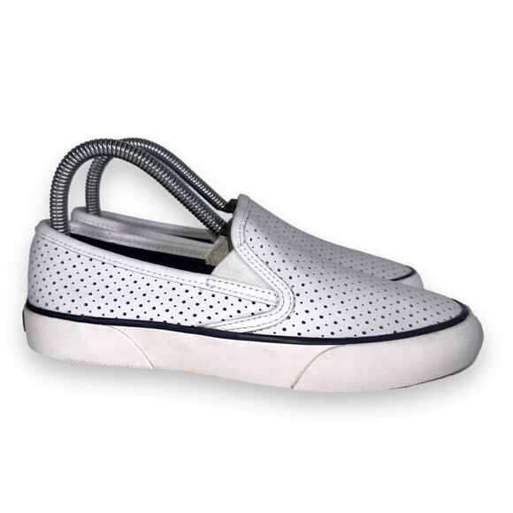 Sperry Top-Sider Pier Side Leather Slip-on Shoes White STS80176 Women's 6M - Picture 4 of 11